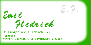 emil fledrich business card